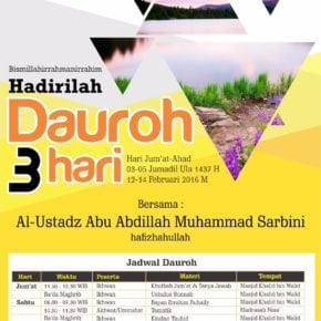 Hadirilah Muhadhoroh 3 hari di magelang 12-15/02/2016