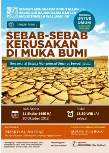 Read more about the article Hadirilah KAJIAN ISLAM ILMIAH  “Sebab-Sebab Kerusakan di Muka Bumi”